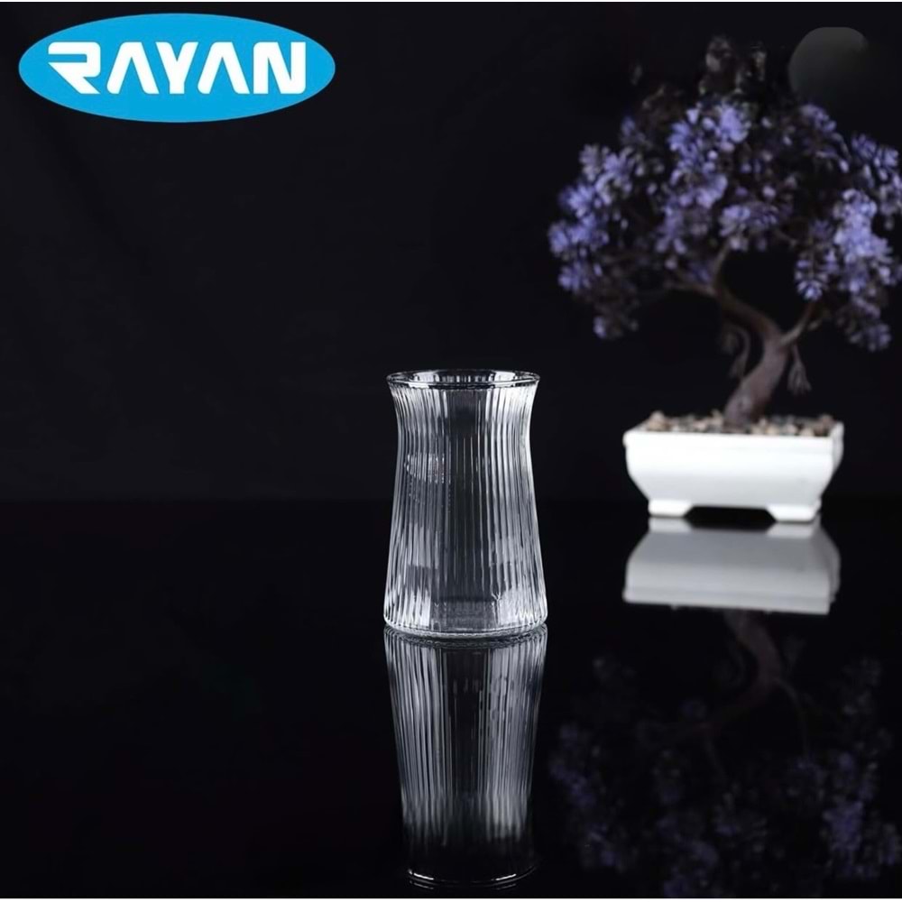 Rayan Elegance Melan Çay Bardak (12 Paket)