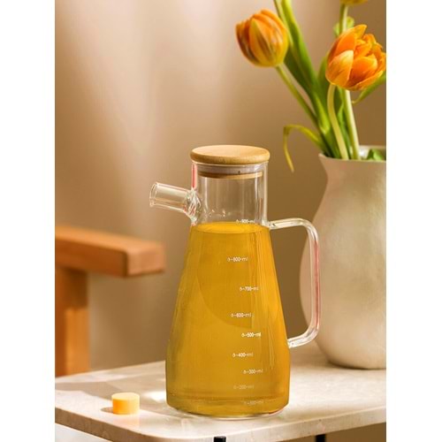 Porsima 2087 Bambu Kapaklı Yağdanlık 1000Ml (24 Paket)