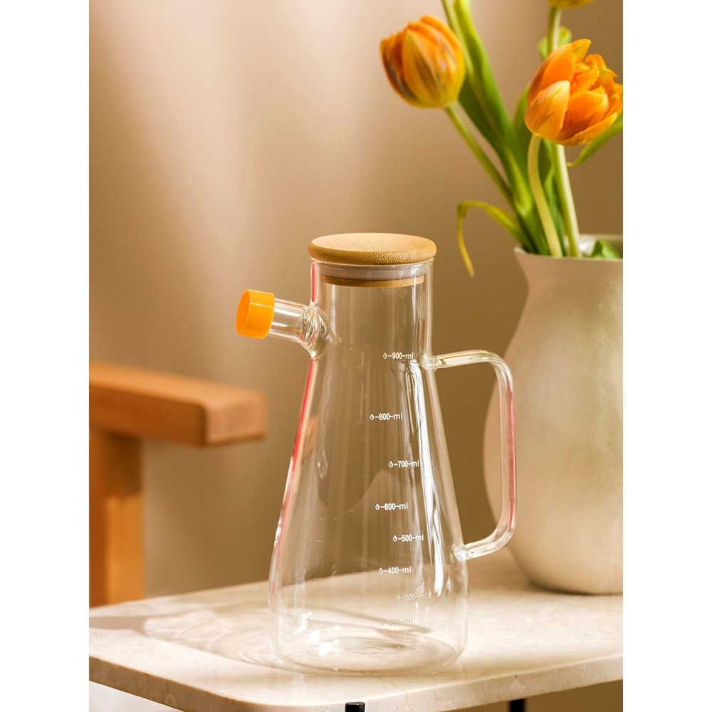 Porsima 2087 Bambu Kapaklı Yağdanlık 1000Ml (24 Paket)