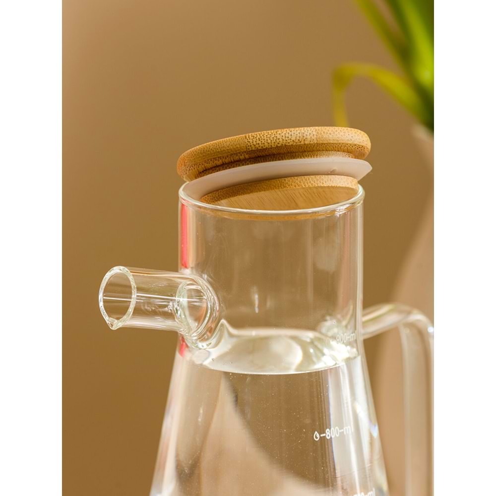 Porsima 2087 Bambu Kapaklı Yağdanlık 1000Ml (24 Paket)