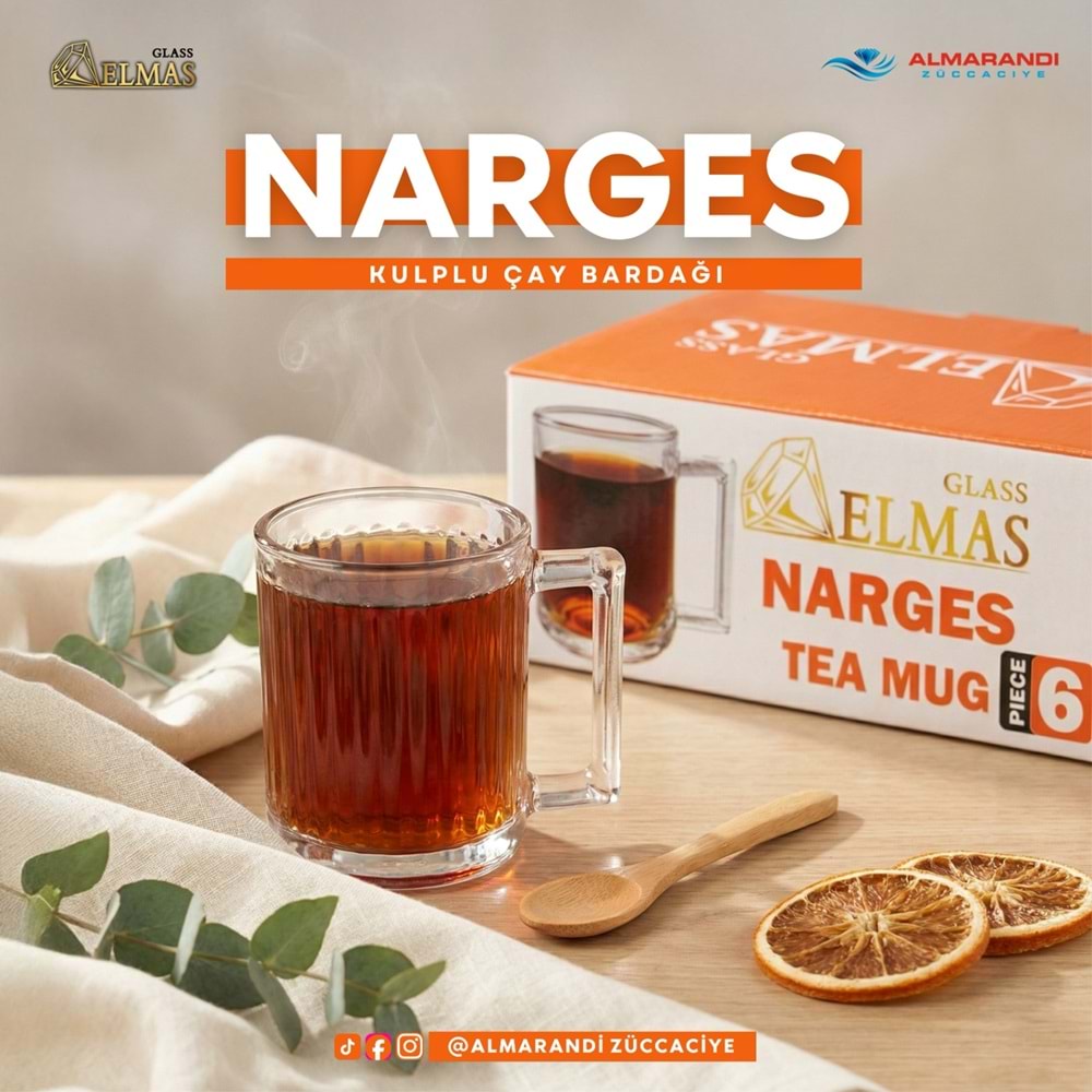 Elmas Narges Kupa Bardak (8 Paket)