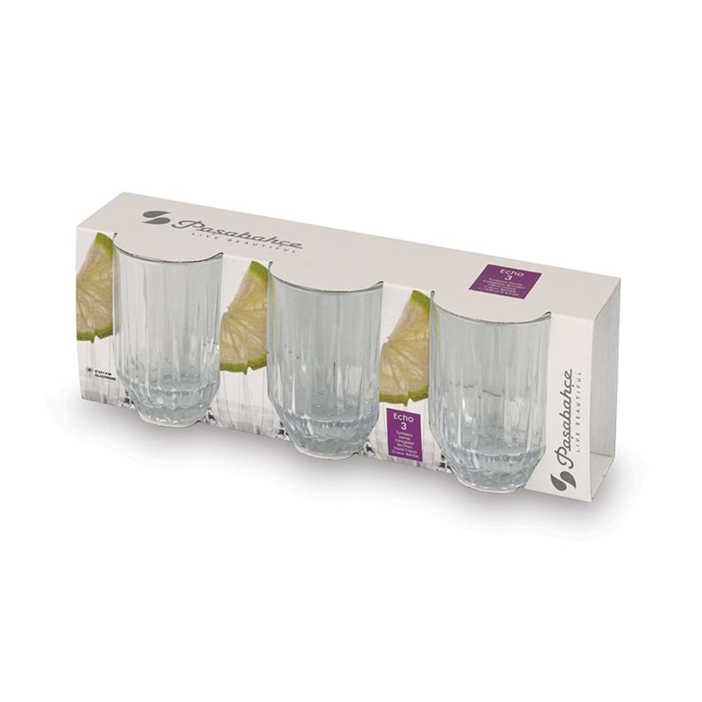 Paşabahçe 520272 3 Lü Echo Su Bardağı (8 Paket)