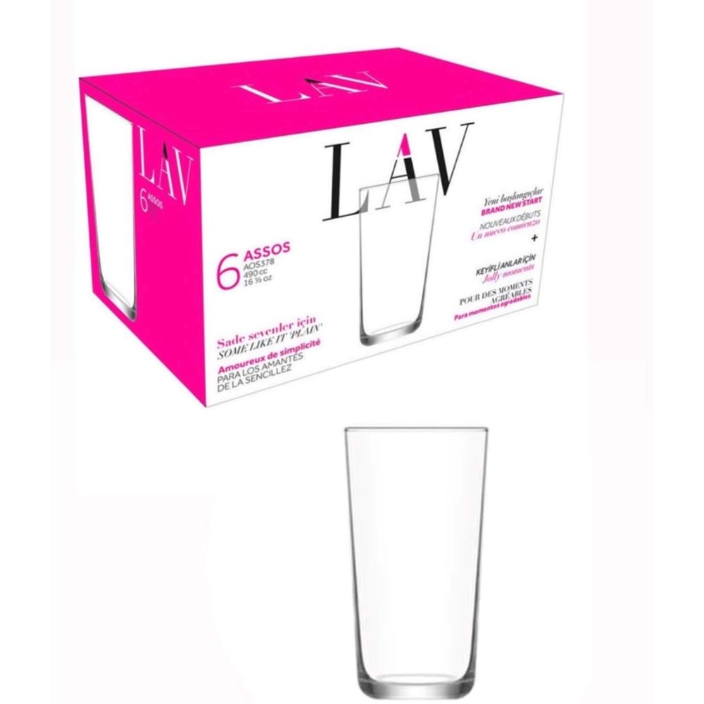 Lav Aos378F Meşrubat Bardağı 6 lı (8 Paket)