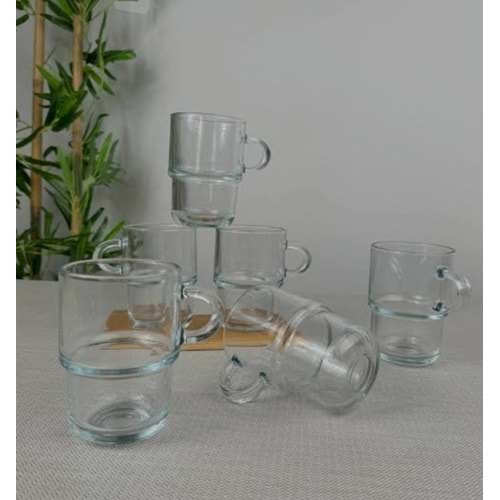 Lav Coz450F 6 Lı Kulplu Bardak (4 Paket)