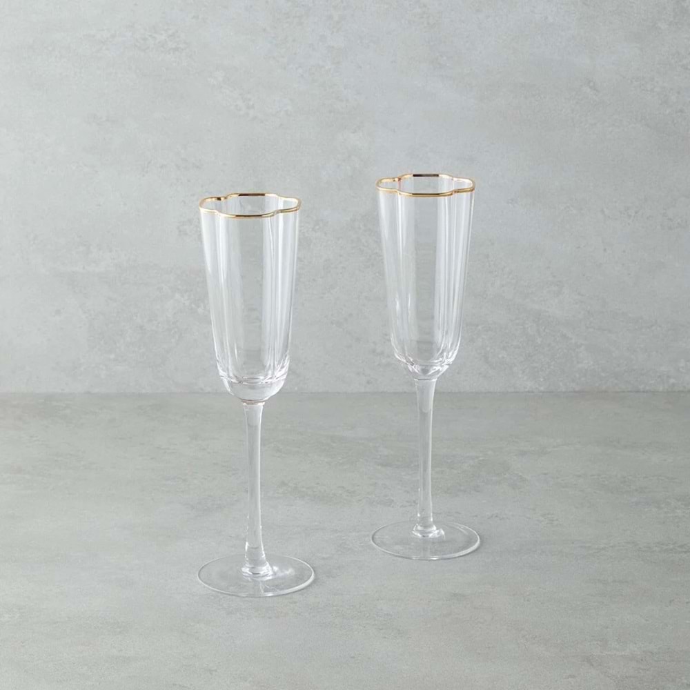 Sigma SGM10766 Helena 3 Lü Ayaklı Bardak Altın Yaldız (6 Paket)