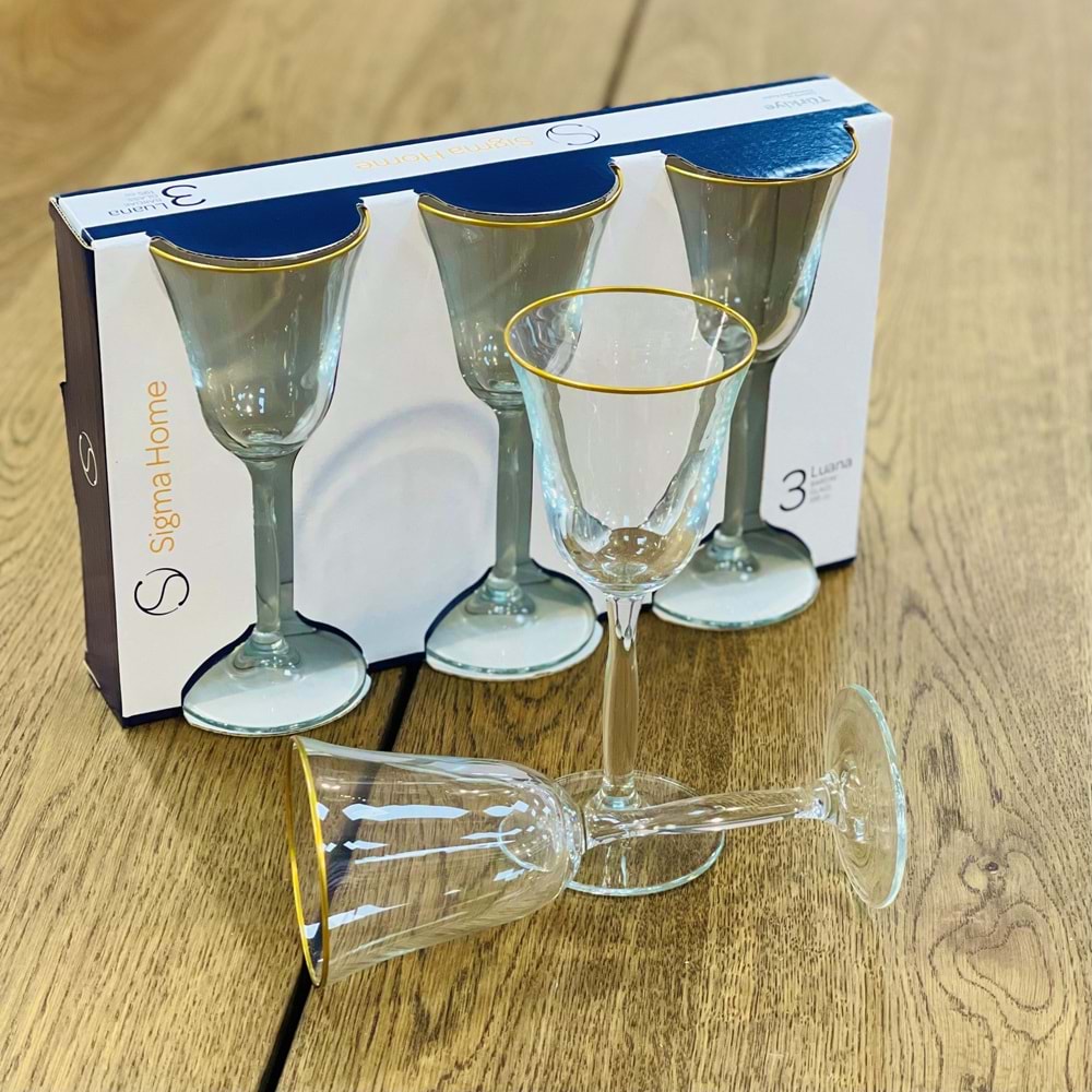 Sigma SGM10765 Luana 44597 GB3 Ayaklı Bardak Altın Yaldız (6 Paket)