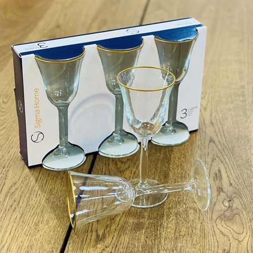 Sigma SGM10765 Luana 44597 GB3 Ayaklı Bardak Altın Yaldız (6 Paket)