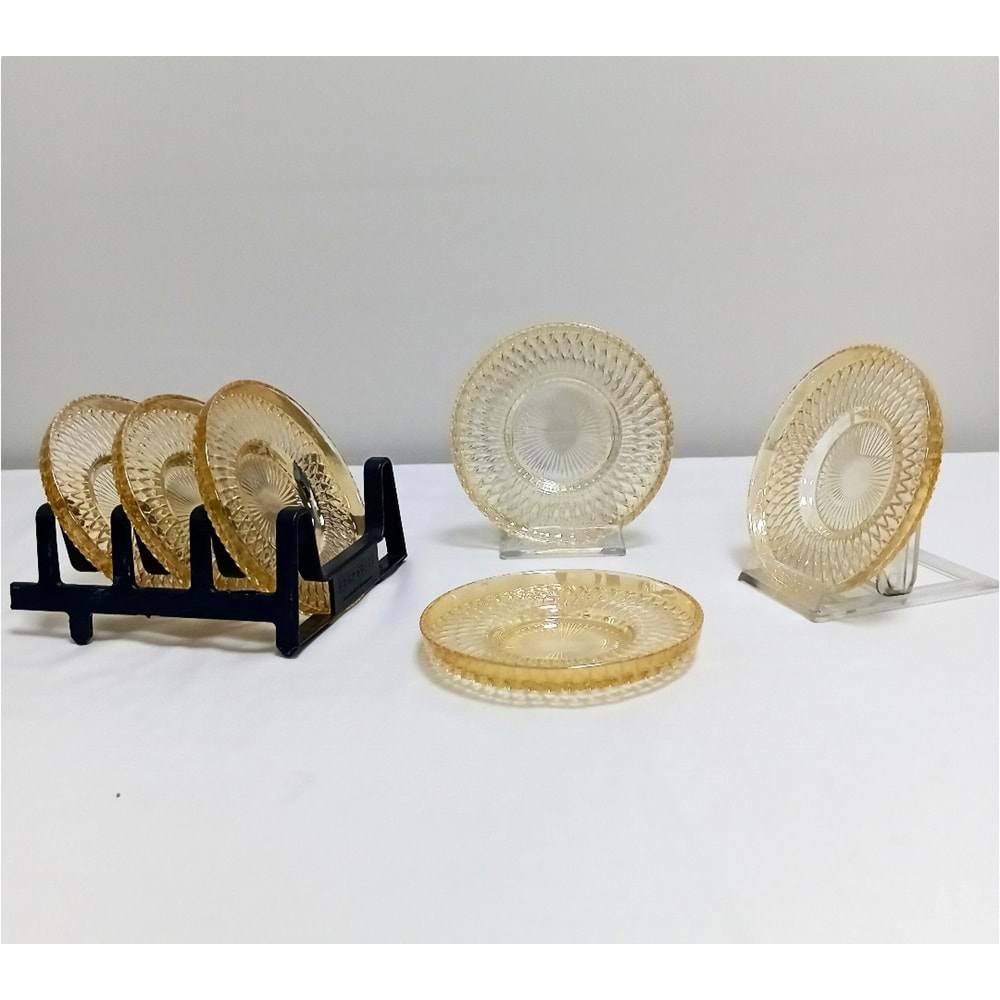 14324 / 12 CM Zelezo 6 Lı Çay Tabağı Oranj (10 Paket)