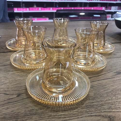 Vanes 42451 12 Parça Tokyo Çay Seti Oranj (6 Paket)