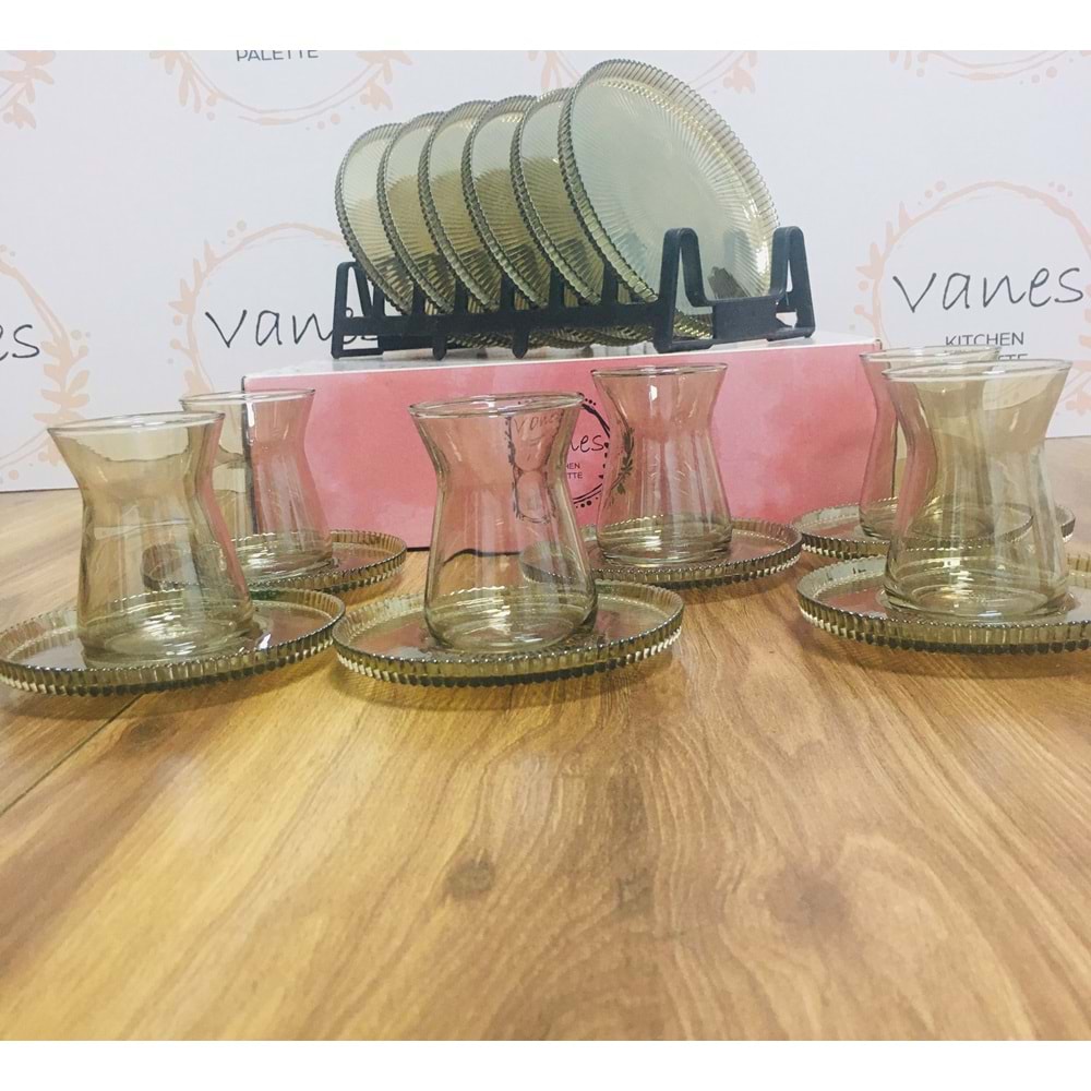 Vanes 42451 18 Parça Tokyo Çay Seti Füme (4 Paket)