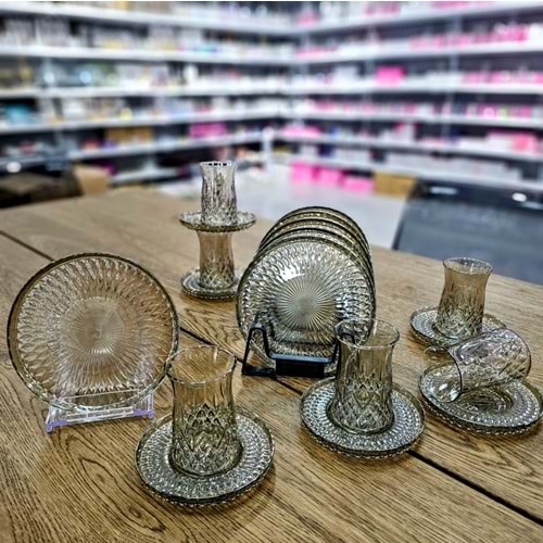 Vanes O327 18 Parça Zelazo Çay Seti Füme (4 Paket)