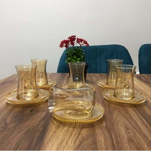 Vanes V327 12 Parça Tokyo Çay Seti Oranj (6 Paket)