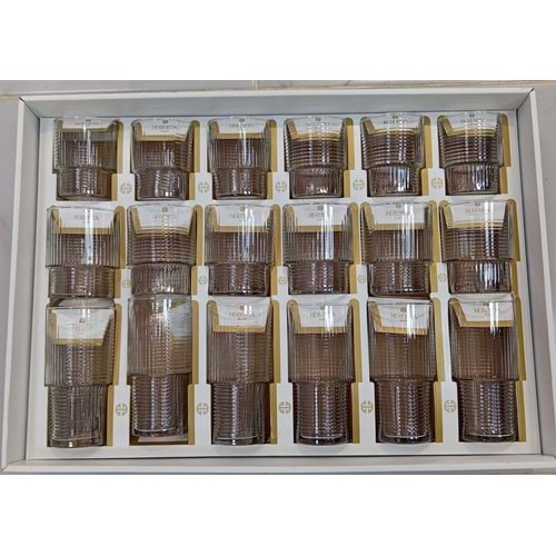 Herencıa 18 Parça Helen Bardak Seti Füme (4 Paket)