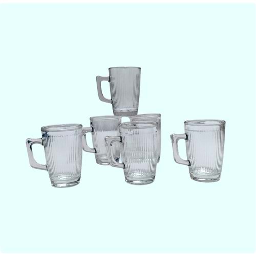 Sigma SGM11309 Lena 6 Lı Çizgili Kulplu Bardak (8 Paket)