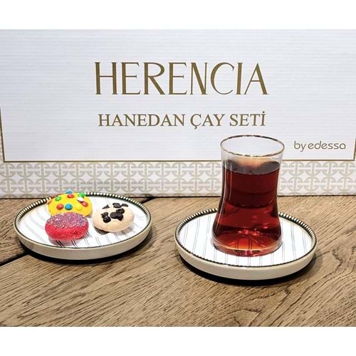 Herencıa 12 Parça Hanedan Yaldızlı Çay Seti (8 Paket)