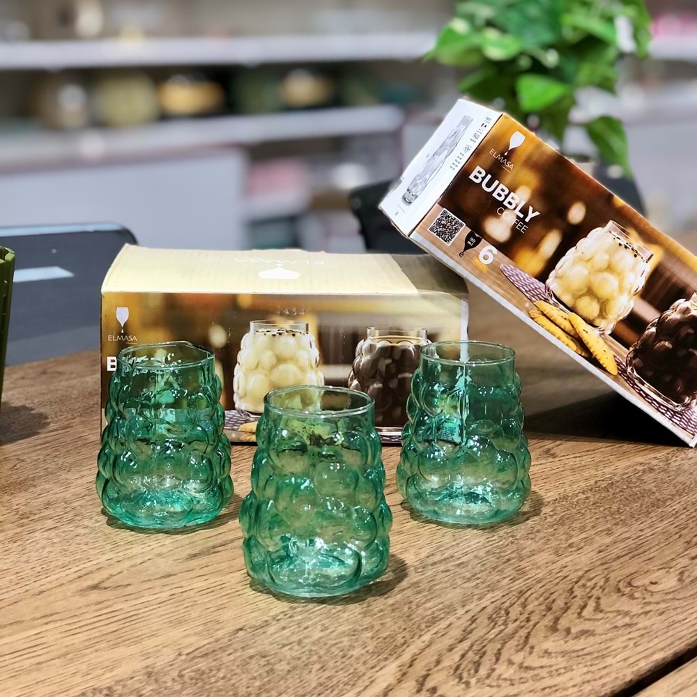 Bubbly 90 Ml Renkli 6 Lı Kahve Yanı Bardak (8 Paket)