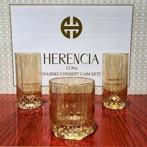 Herencıa Haseki 12 Parça Bardak Seti Bal Lüster (4 Paket)