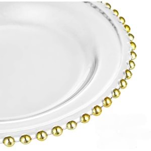 Herencıa Pearly Boncuklu Pasta Tabağı Yaldızlı (8 Paket)