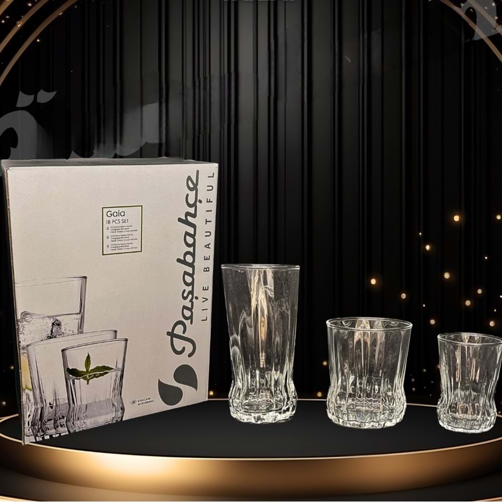 Paşabahçe 950082 18 Parça Gaia Bardak Seti (2 Paket)