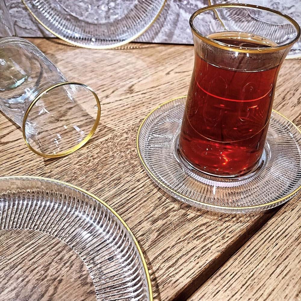 Vanes V327 18 Parça Sensu Çay Seti Yaldızlı (4 Paket)