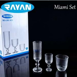 Rayan Miami 18 Parça Bardak Seti (3 Paket)