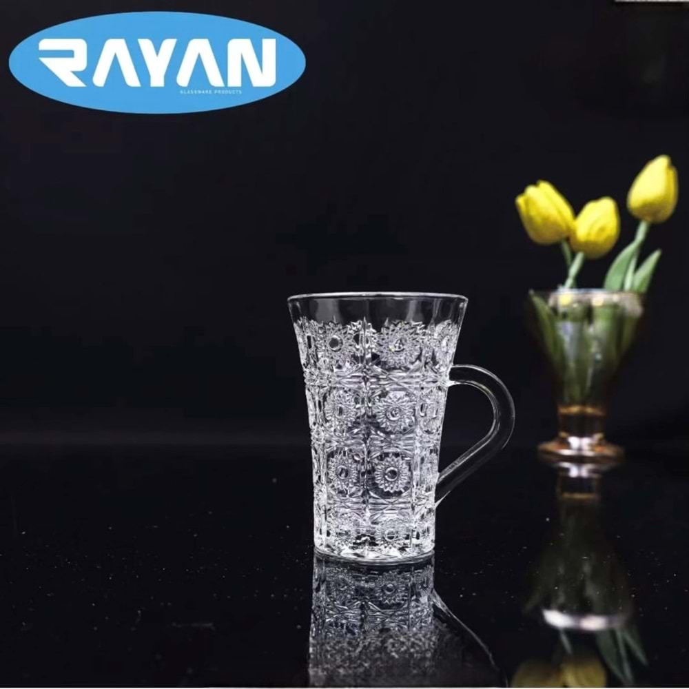 Rayan İmpero 6 Lı Kulplu Çay Bardak (8 Paket)