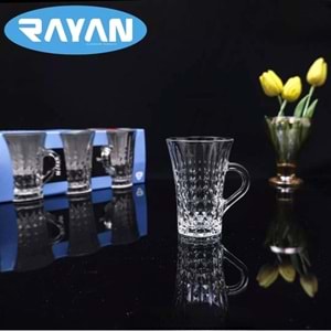 Rayan Stella 6 Lı Kulplu Çay Bardak (8 Paket)
