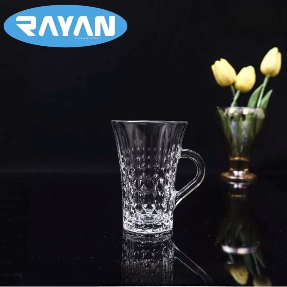 Rayan Stella 6 Lı Kulplu Çay Bardak (8 Paket)