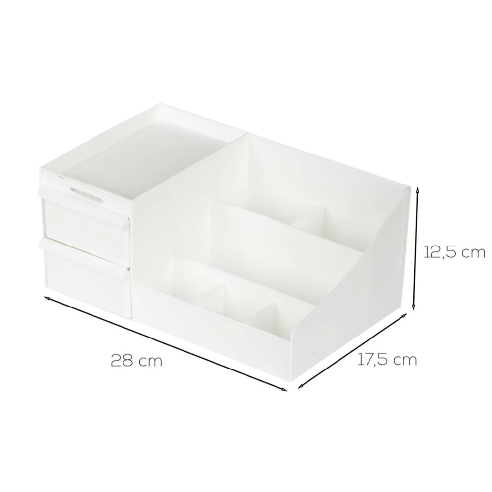 Porsima 5303 Beyaz Makyaj Organizeri