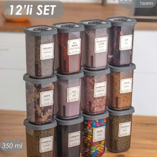 Porsima 1059 Baharatlık 12'Li Şeffaf 350Cc