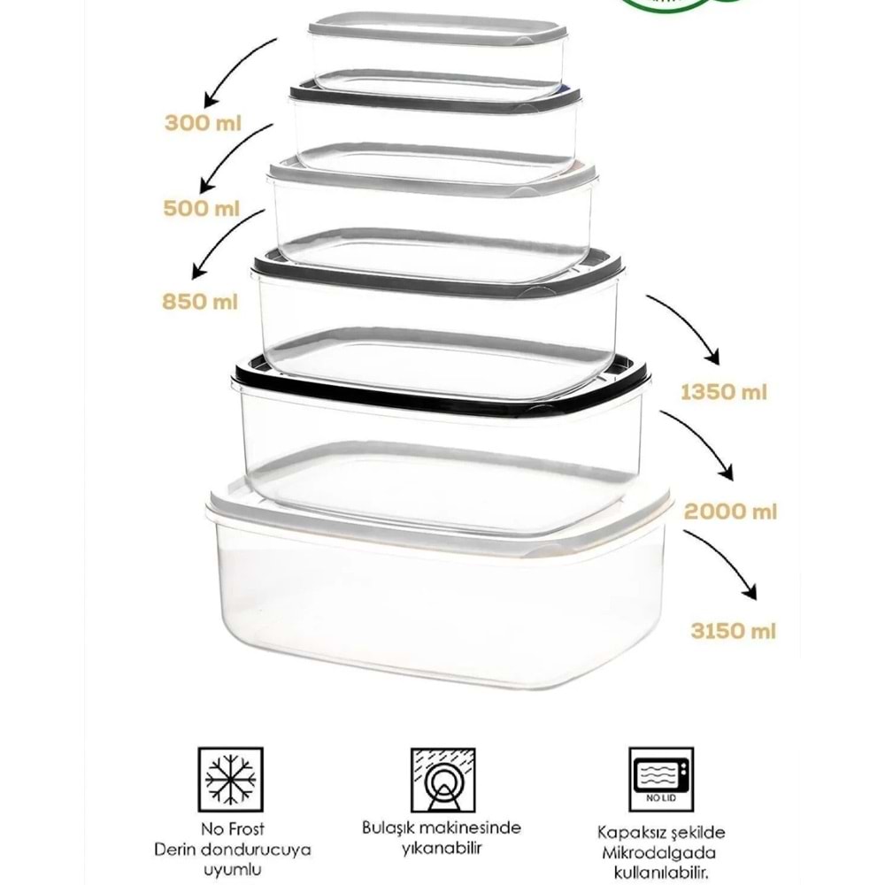 Porsima 1171 1173 6 Lı Saklama Kabı Seti