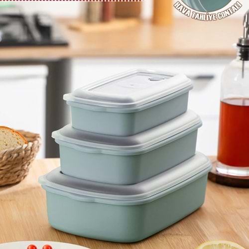 Porsima 5315 Dikdörtgen 3 Lü Saklama Kabı 1/1,7/2,8 Lt