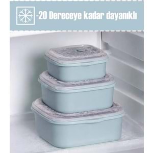 Porsima 5316 5317 Kare 3 Lü Saklama Kabı 0,5/0,9/1,5 Lt