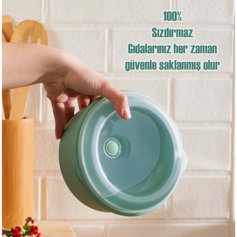 Porsima 5319 Yuvarlak 3 Lü Saklama Kabı Mavi 0,8/1,3/2 Lt