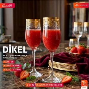 Elmas 6 Prç İşlemeli Ayaklı Bardak (6 Paket)