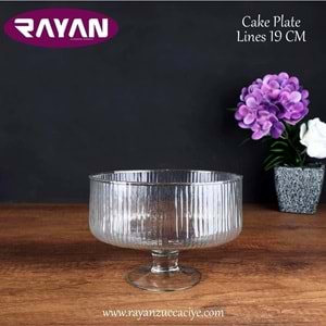 Rayan Cake Plate Lines 19 Cm Ayaklı Meyvelik (6 Paket)