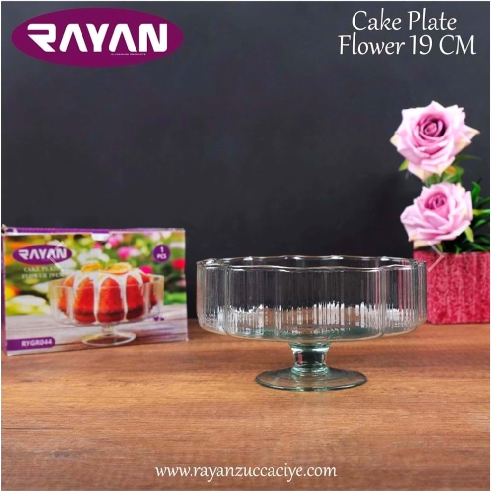Rayan Cake Plate Flower 19 Cm Ayaklı Meyvelik (6 Paket)