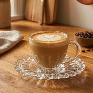 Elmas Braziliano Cam Kahve Takımı (6 Paket)