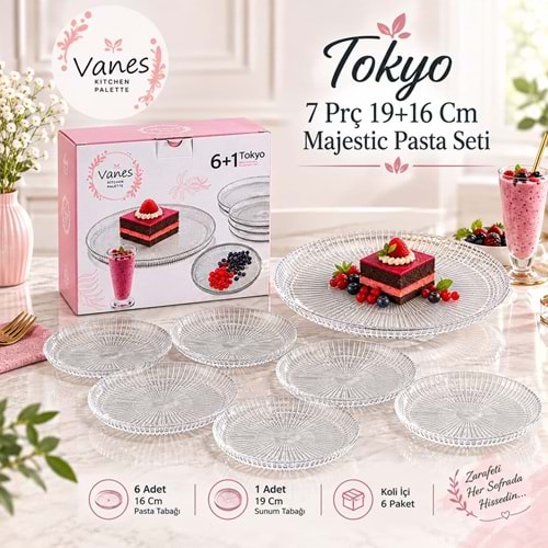Vanes Tokyo 7 Prç 19+16 Cm Majestic Pasta Seti (6 Paket)
