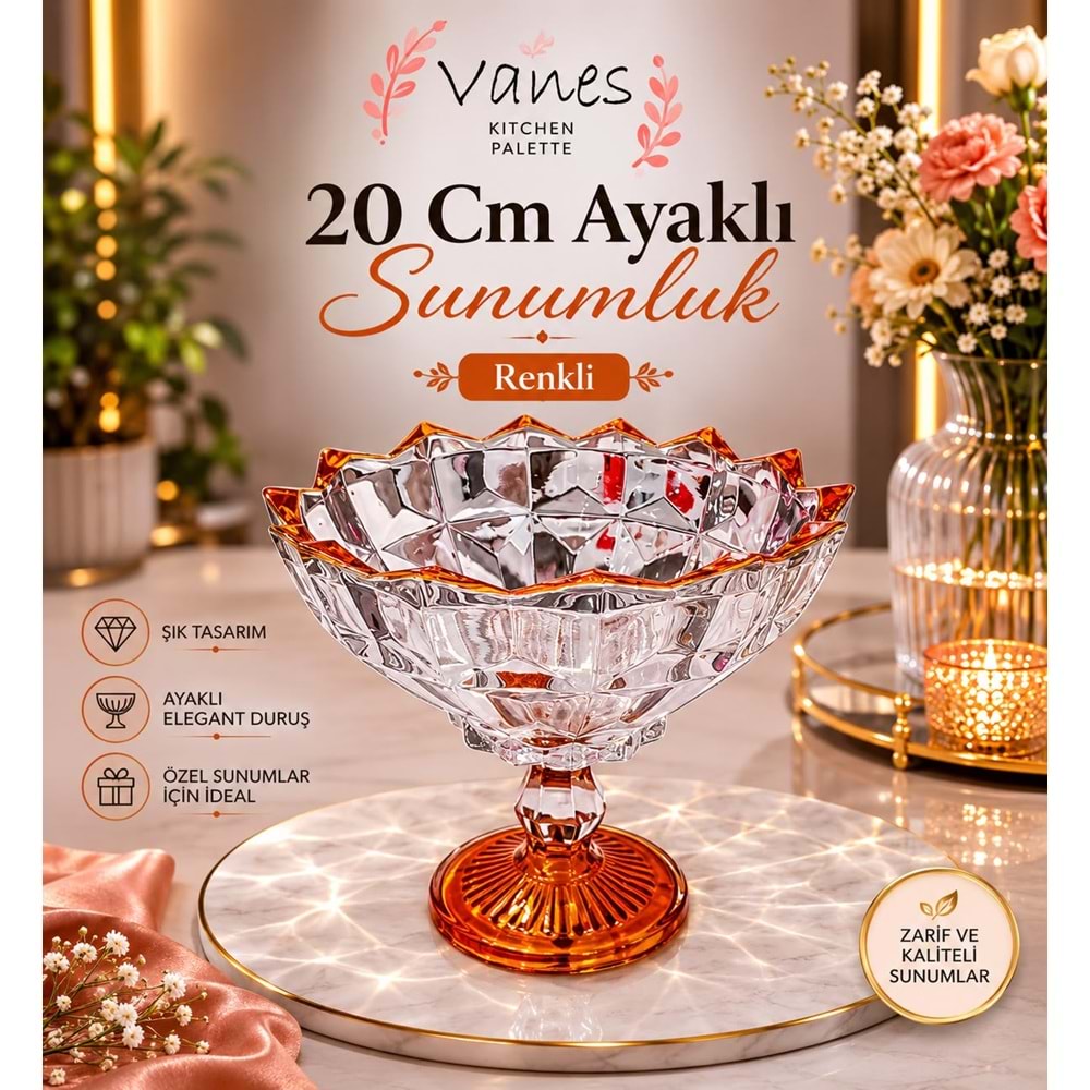 Vanes Valeska 20 Cm Ayaklı Sunumluk Renkli (4 Paket)