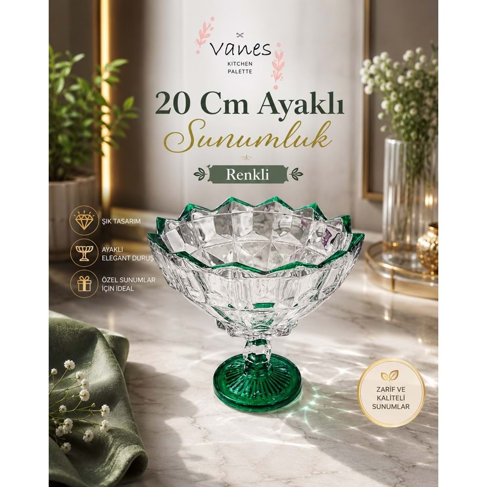 Vanes Valeska 20 Cm Ayaklı Sunumluk Renkli (4 Paket)