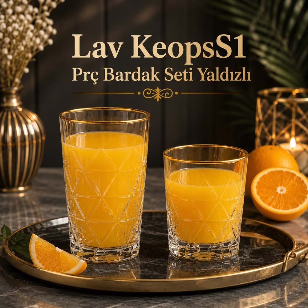 Lav Keopss1 12 Prç Bardak Seti Yaldızlı (4 Paket)