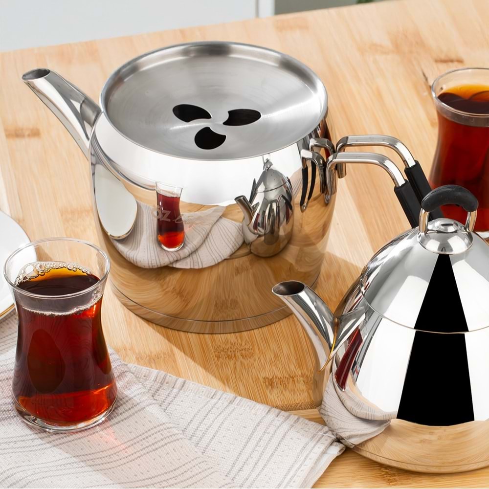 Özlife 1020 Emirgan Orta Boy Silikon Kulp Çaydanlık Takımı (6 Adet)