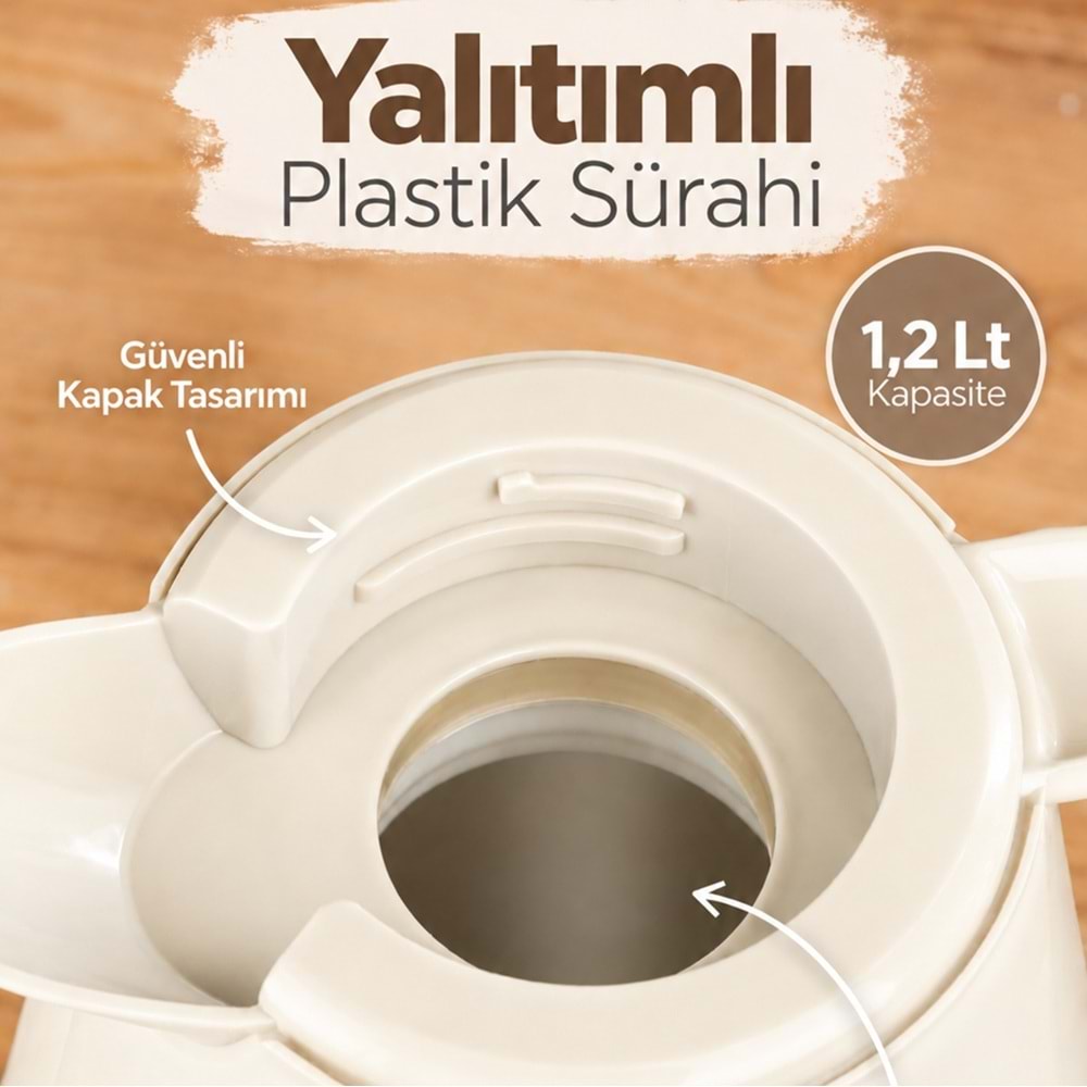 Herevin 161714 1,2 Lt Yalıtımlı Plastik Sürahi (8 Adet)