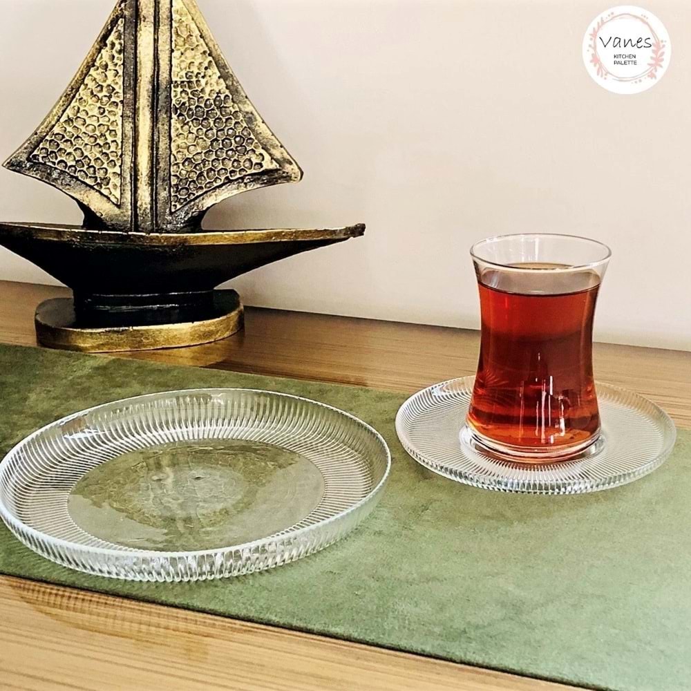Vanes 306 Sensu 18 Parça Çay Seti Şeffaf (4 Paket)