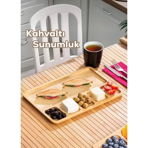 Porsima 2075 Ahşap Kahvaltılık Sunumluk (48 Adet)