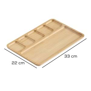 Porsima 2075 Ahşap Kahvaltılık Sunumluk (48 Adet)